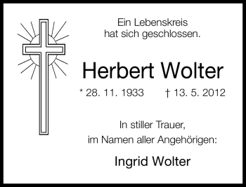 Traueranzeige von Herbert Wolter von Neue Westfälische